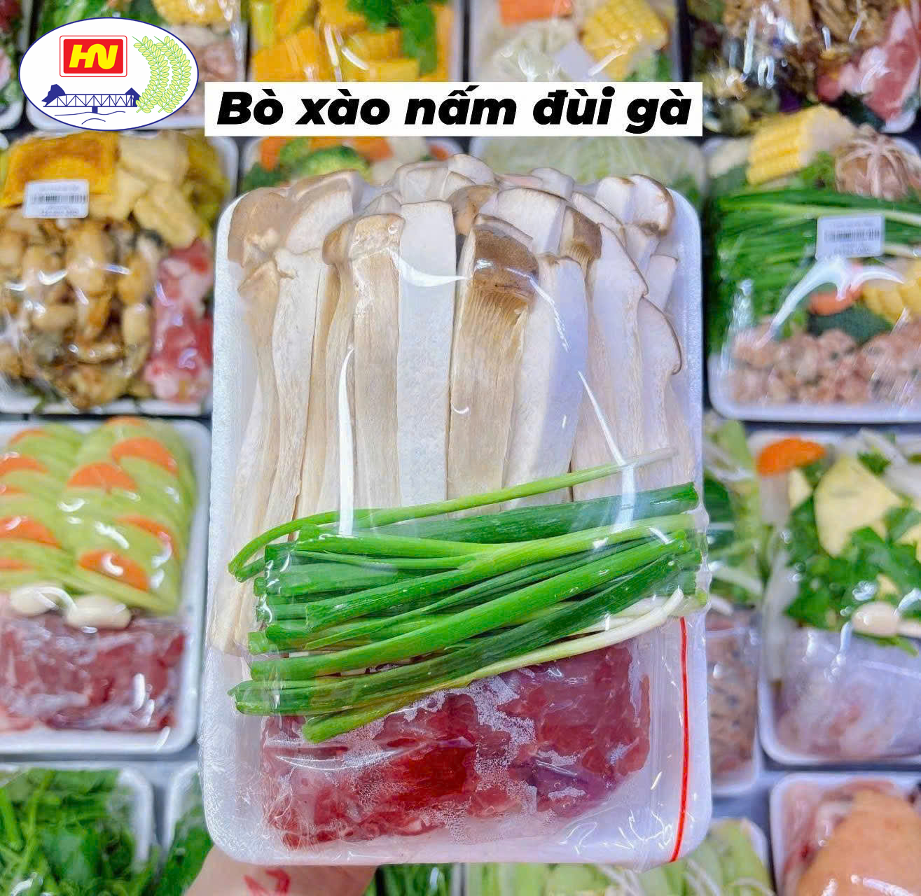 Bò xào nấm đùi gà